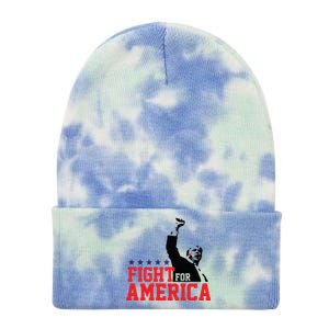 Donald Trump Shooting Fight For America Trump Assassination Attempt Tie Dye 12in Knit Beanie