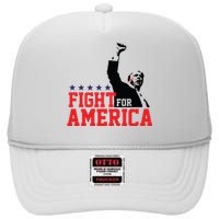 Donald Trump Shooting Fight For America Trump Assassination Attempt High Crown Mesh Back Trucker Hat