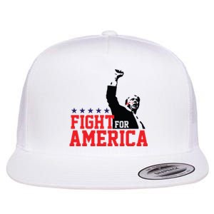 Donald Trump Shooting Fight For America Trump Assassination Attempt Flat Bill Trucker Hat