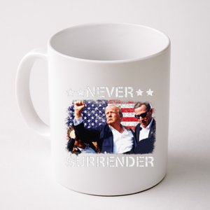 Donald Trump Shot Never Surrender 2024 Coffee Mug