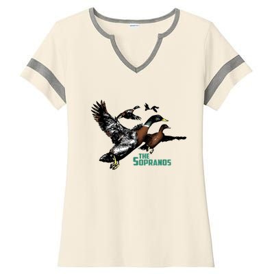 Ducks The Sopranos Do You Feel Depressed The Duck Left I Ladies Halftime Notch Neck Tee