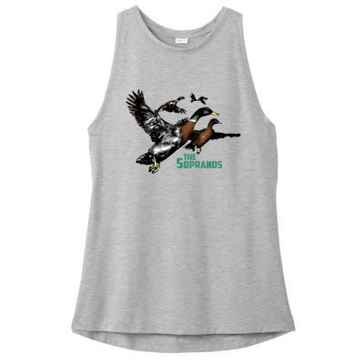 Ducks The Sopranos Do You Feel Depressed The Duck Left I Ladies PosiCharge Tri-Blend Wicking Tank