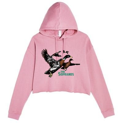 Ducks The Sopranos Do You Feel Depressed The Duck Left I Crop Fleece Hoodie