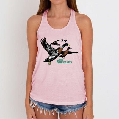 Ducks The Sopranos Do You Feel Depressed The Duck Left I Women's Knotted Racerback Tank