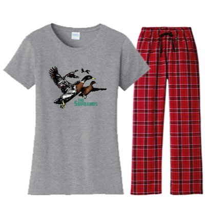 Ducks The Sopranos Do You Feel Depressed The Duck Left I Women's Flannel Pajama Set