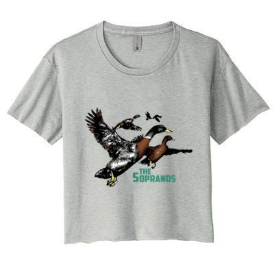 Ducks The Sopranos Do You Feel Depressed The Duck Left I Women's Crop Top Tee