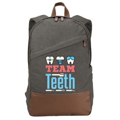 Dental Team Squad Dentist Hygienist Assistant Front Office Gift Cotton Canvas Backpack