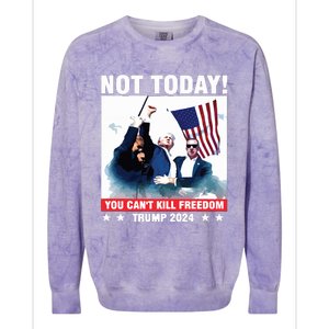 Donald Trump Shooting Not Today Trump Assassination Attempt Colorblast Crewneck Sweatshirt