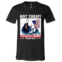 Donald Trump Shooting Not Today Trump Assassination Attempt V-Neck T-Shirt