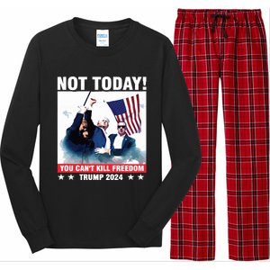 Donald Trump Shooting Not Today Trump Assassination Attempt Long Sleeve Pajama Set