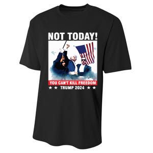 Donald Trump Shooting Not Today Trump Assassination Attempt Performance Sprint T-Shirt