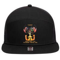 Dragon Tiamat Sometimes The Rainbow Tastes You 7 Panel Mesh Trucker Snapback Hat