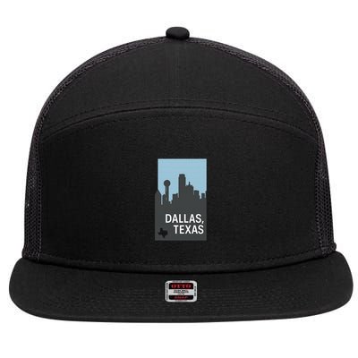 Dallas Texas Simple 7 Panel Mesh Trucker Snapback Hat