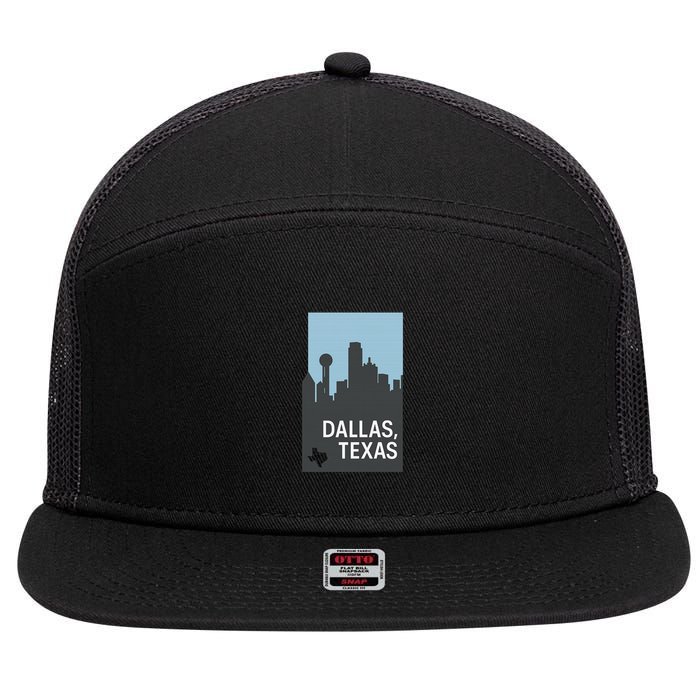 Dallas Texas Simple 7 Panel Mesh Trucker Snapback Hat