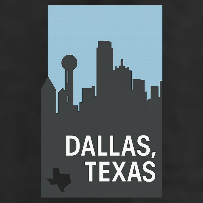 Dallas Texas Simple 7 Panel Mesh Trucker Snapback Hat