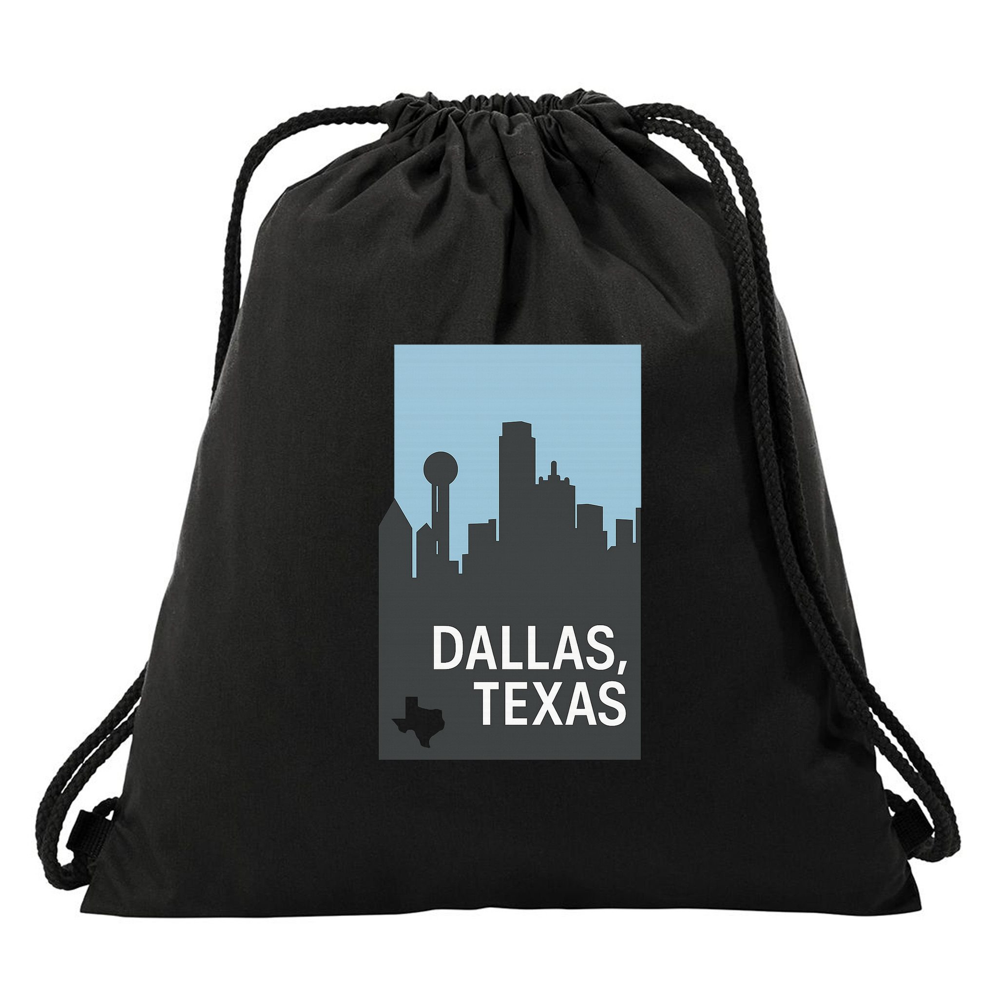 Dallas Texas Simple Drawstring Bag