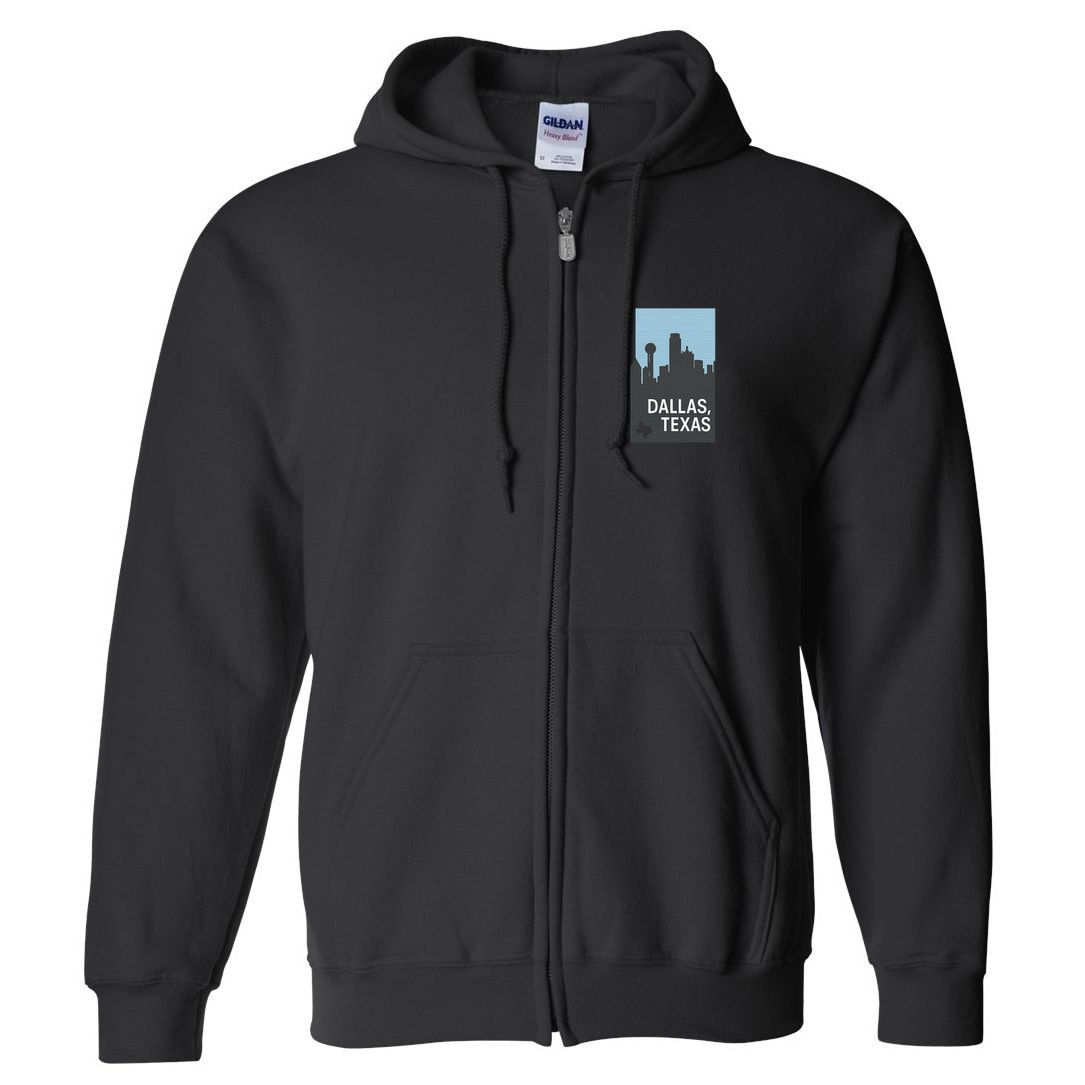 Dallas Texas Simple Full Zip Hoodie