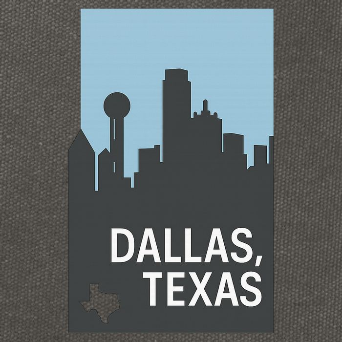 Dallas Texas Simple Cotton Canvas Backpack