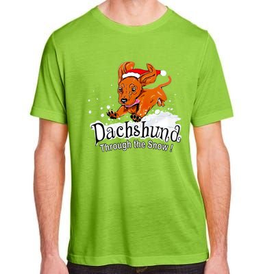 Dachshund Through Snow Funny Dachshund Christmas Funny Gift Adult ChromaSoft Performance T-Shirt