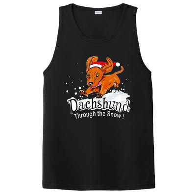 Dachshund Through Snow Funny Dachshund Christmas Funny Gift PosiCharge Competitor Tank