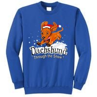 Dachshund Through Snow Funny Dachshund Christmas Funny Gift Tall Sweatshirt