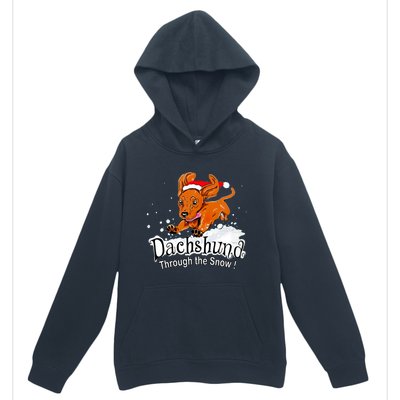 Dachshund Through Snow Funny Dachshund Christmas Funny Gift Urban Pullover Hoodie