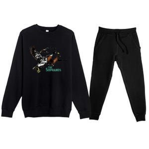 Ducks The Sopranos Do You Feel Depressed The Duck Left I Premium Crewneck Sweatsuit Set