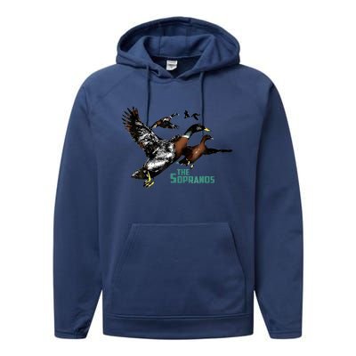 Ducks The Sopranos Do You Feel Depressed The Duck Left I Performance Fleece Hoodie