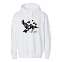 Ducks The Sopranos Do You Feel Depressed The Duck Left I Garment-Dyed Fleece Hoodie