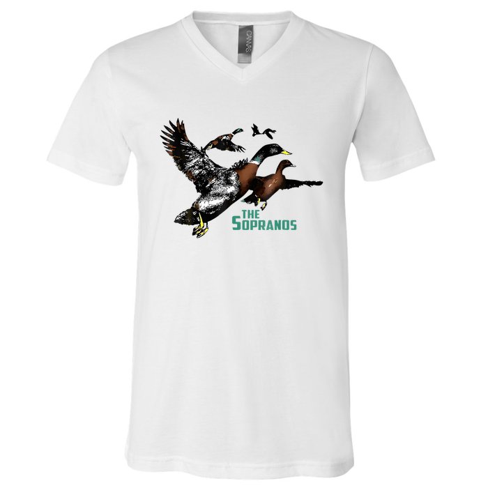 Ducks The Sopranos Do You Feel Depressed The Duck Left I V-Neck T-Shirt