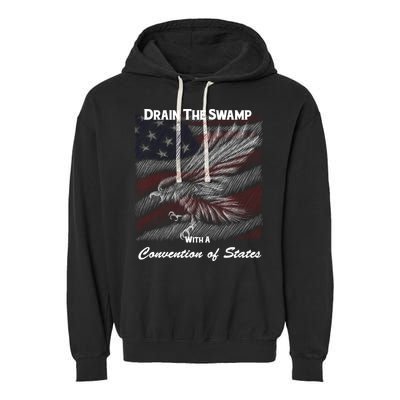 Drain The Swamp With A Convention Of States Garment-Dyed Fleece Hoodie