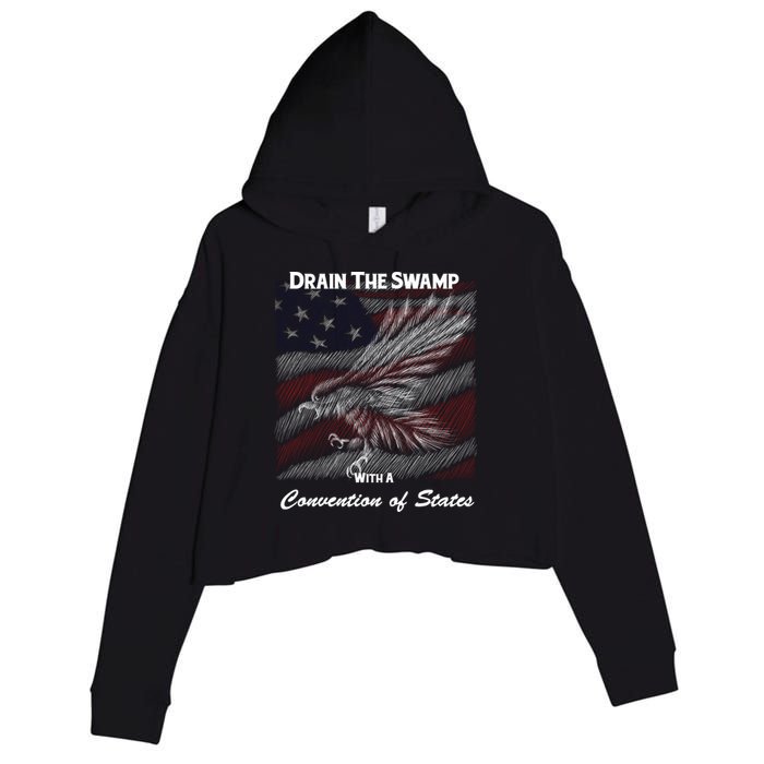 Drain The Swamp With A Convention Of States Crop Fleece Hoodie