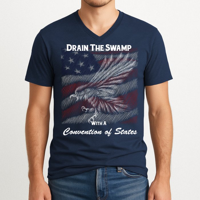 Drain The Swamp With A Convention Of States V-Neck T-Shirt
