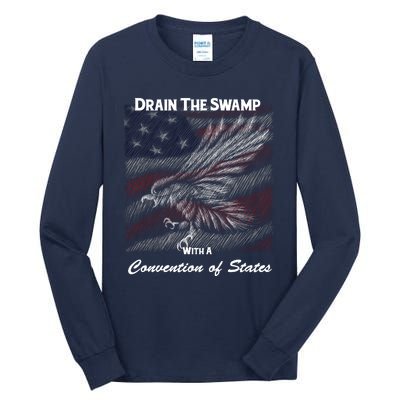 Drain The Swamp With A Convention Of States Tall Long Sleeve T-Shirt