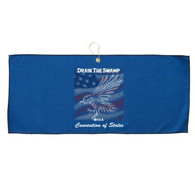 Drain The Swamp With A Convention Of States Large Microfiber Waffle Golf Towel