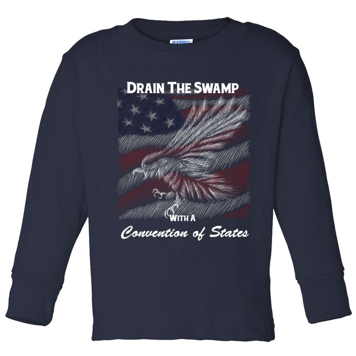 Drain The Swamp With A Convention Of States Toddler Long Sleeve Shirt
