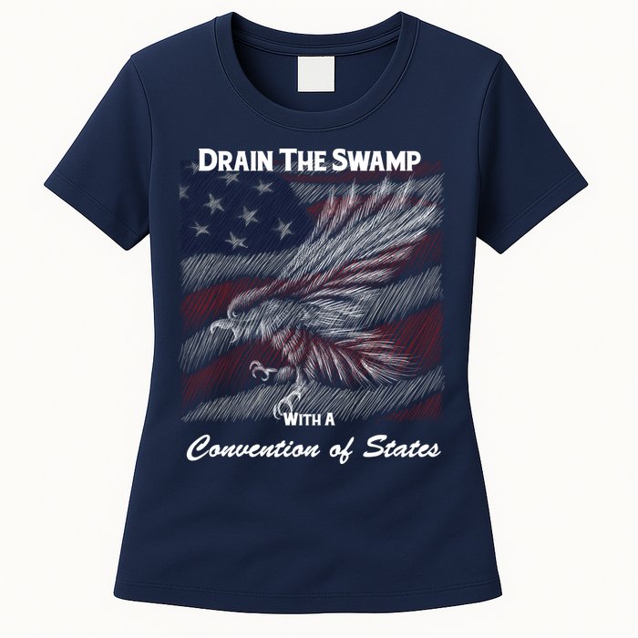 Drain The Swamp With A Convention Of States Womens T-Shirt