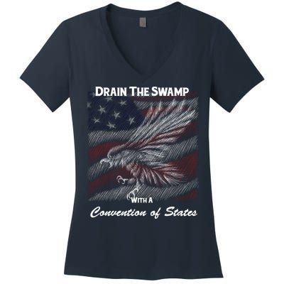 Drain The Swamp With A Convention Of States Women's V-Neck T-Shirt