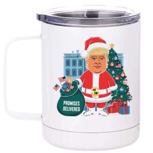 Donald Trump Santa – Promises Delivered Christmas 12 oz Stainless Steel Tumbler Cup