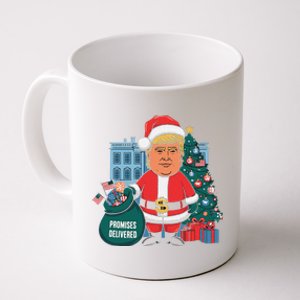 Donald Trump Santa – Promises Delivered Christmas Coffee Mug