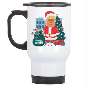 Donald Trump Santa – Promises Delivered Christmas Stainless Steel Travel Mug