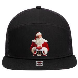 Donald Trump Santa Claus Christmas Xmas Usa President 7 Panel Mesh Trucker Snapback Hat