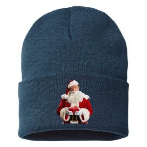 Donald Trump Santa Claus Christmas Xmas Usa President Sustainable Knit Beanie