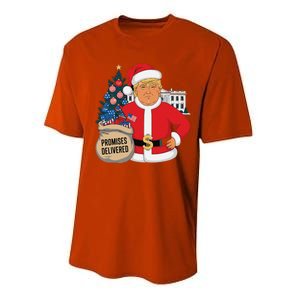 Donald Trump Santa – Patriotic Christmas Promises Delivered Performance Sprint T-Shirt