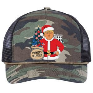 Donald Trump Santa – Patriotic Christmas Promises Delivered Retro Rope Trucker Hat Cap