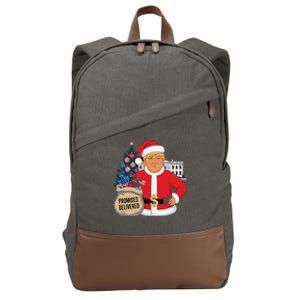 Donald Trump Santa – Patriotic Christmas Promises Delivered Cotton Canvas Backpack