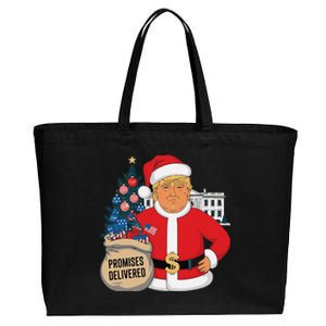 Donald Trump Santa – Patriotic Christmas Promises Delivered Cotton Canvas Jumbo Tote