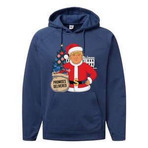 Donald Trump Santa – Patriotic Christmas Promises Delivered Performance Fleece Hoodie