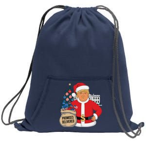 Donald Trump Santa – Patriotic Christmas Promises Delivered Sweatshirt Cinch Pack Bag