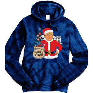 Donald Trump Santa – Patriotic Christmas Promises Delivered Tie Dye Hoodie